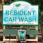 Sign for the Forest Park resident car wash station