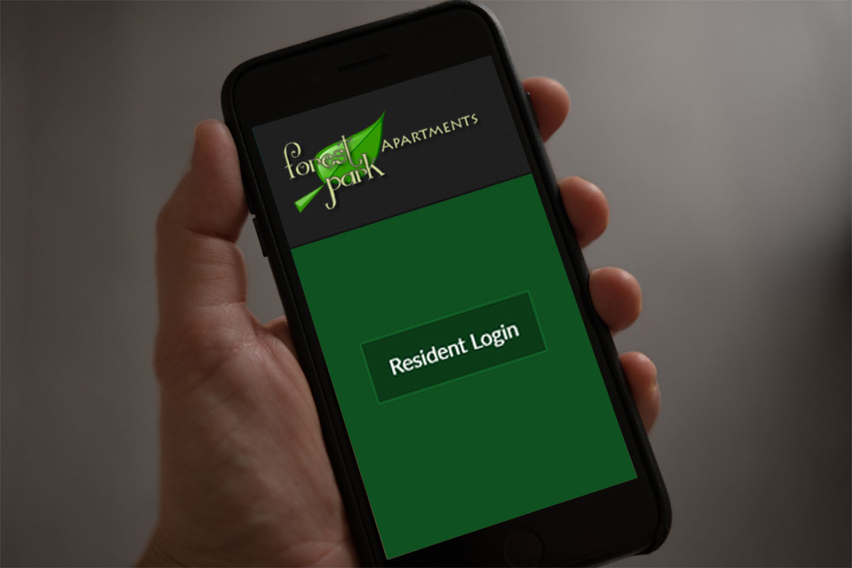 A cell phone displaying the Forest Park app