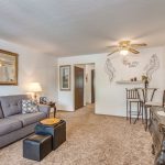 A ceiling fan in a model apartment