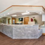 The reception desk in the Forest Park main office