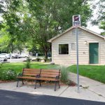 The bus stop at Forest Park Apartments